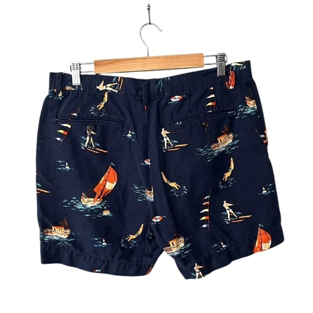 POLO Ralph Lauren Retro Print Ski Sailing Cotton 6” Shorts